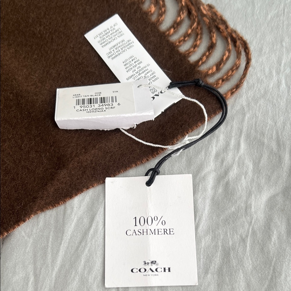 Coach Rich Brown Cashmere Scarf